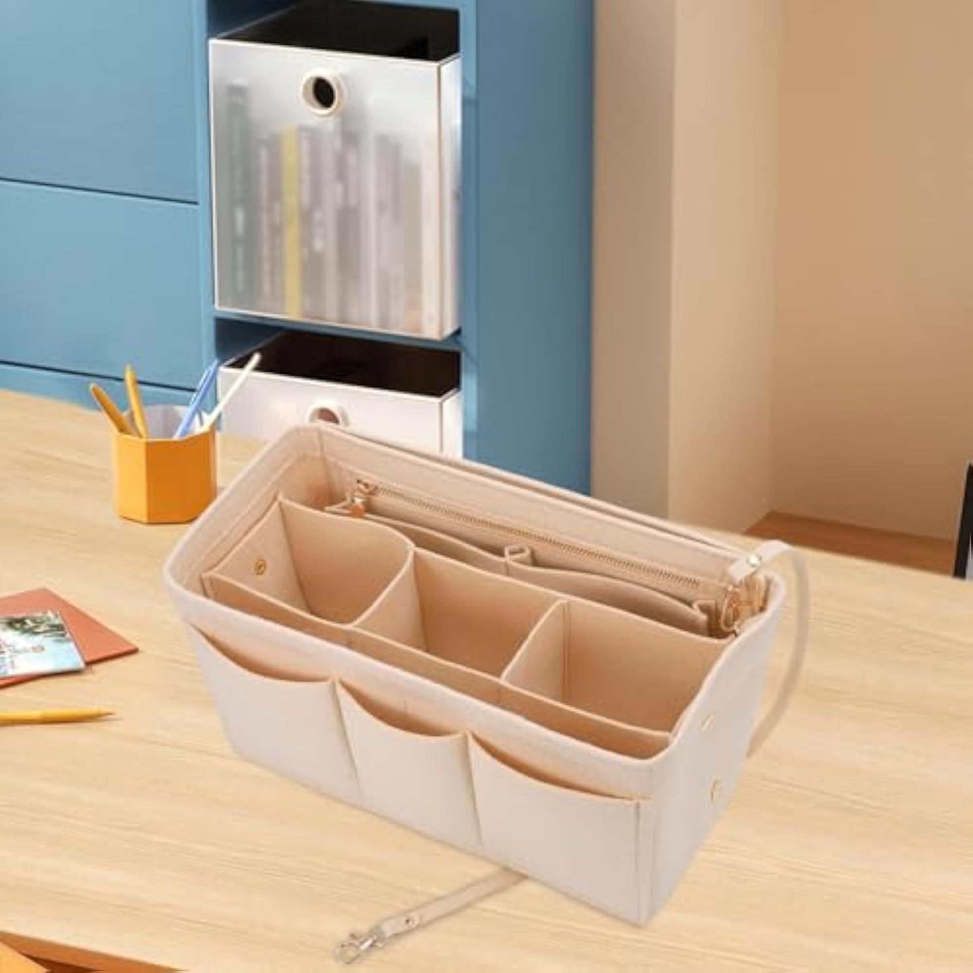 Felt Cosmetic Case Multipurpose Tote Organizer Insert